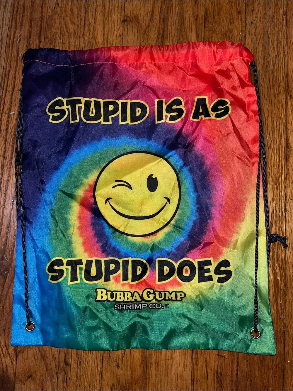 Bubba Gump Shrimp Co. Smiley Face Tie-Dye Drawstring Backpack - Multicolor